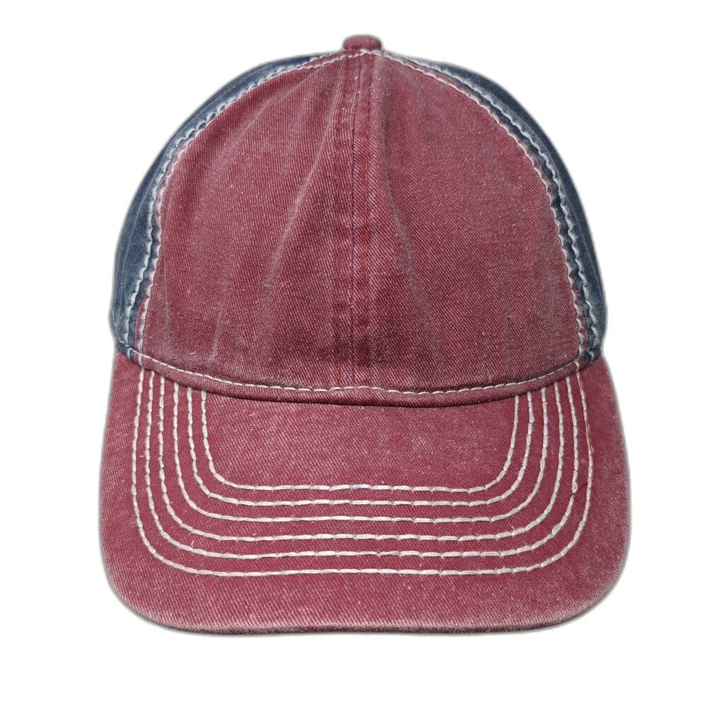 Pugs Baseball Cap Red Blue One Size Cotton Contrast Stitching Strapback Hat